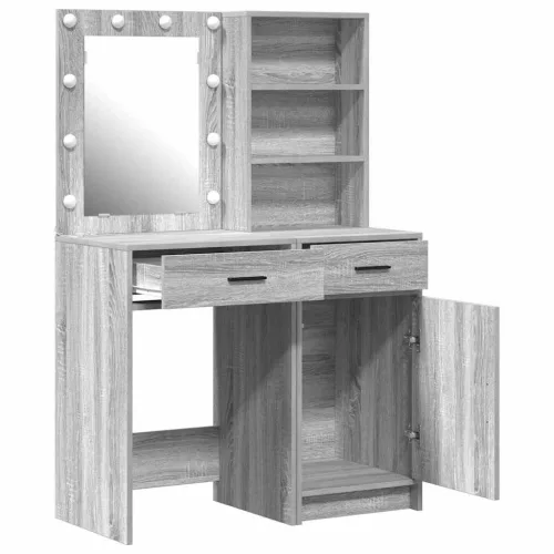 Sminkasztal Készlet 2 pcs Szürke sonoma 50 x 41 x 135 cm