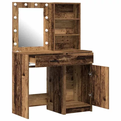Sminkasztal Készlet 2 pcs Régi fa 50 x 41 x 135 cm Faanyag