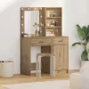 Sminkasztal Készlet 2 pcs kézműves tölgy 50 x 41 x 135 cm