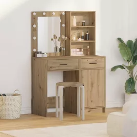   Sminkasztal Készlet 2 pcs kézműves tölgy 50 x 41 x 135 cm
