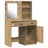 Sminkasztal Készlet 2 pcs kézműves tölgy 50 x 41 x 135 cm