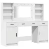 Sminkasztal Készlet 3 pcs Fehér 78.5 x 41 x 135 cm Faanyag