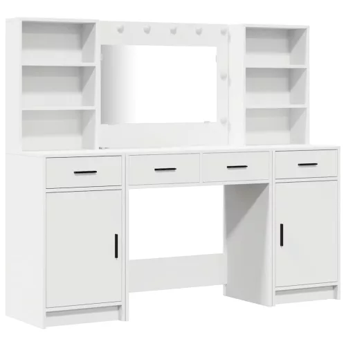 Sminkasztal Készlet 3 pcs Fehér 78.5 x 41 x 135 cm Faanyag
