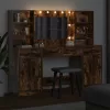 Sminkasztal Készlet 3 pcs Füstölt tölgy 78.5 x 41 x 135 cm
