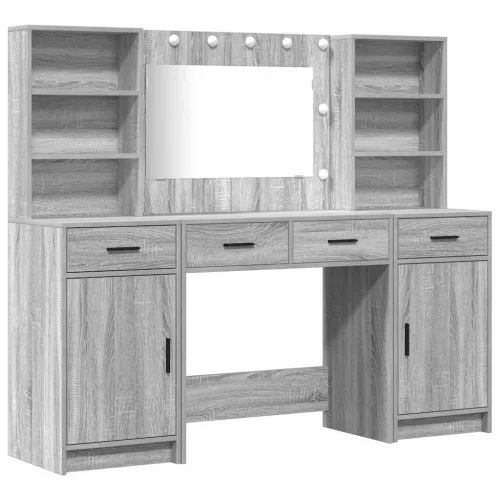 Sminkasztal Készlet 3 pcs Szürke sonoma 78.5 x 41 x 135 cm