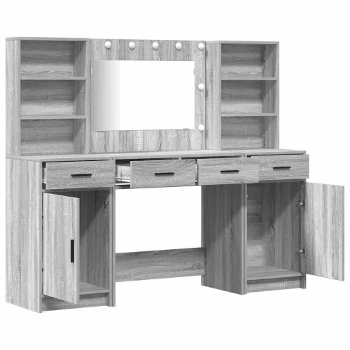 Sminkasztal Készlet 3 pcs Szürke sonoma 78.5 x 41 x 135 cm