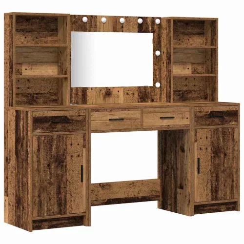 Sminkasztal Készlet 3 pcs Régi fa 78.5 x 41 x 135 cm Faanyag
