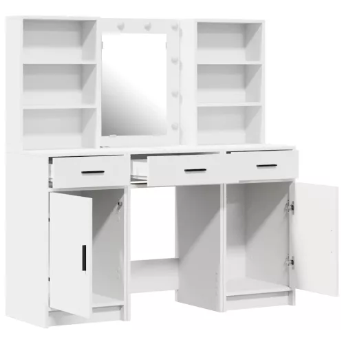 Sminkasztal Készlet 3 pcs Fehér 50 x 41 x 135 cm Faanyag
