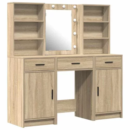 Sminkasztal Készlet 3 pcs Sonoma tölgy 50 x 41 x 135 cm Faanyag