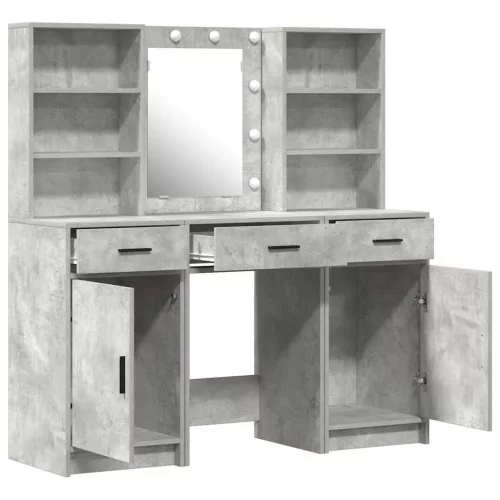 Sminkasztal Készlet 3 pcs Beton Szürke 50 x 41 x 135 cm Faanyag