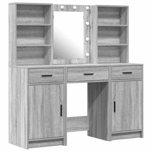 Sminkasztal Készlet 3 pcs Szürke sonoma 50 x 41 x 135 cm