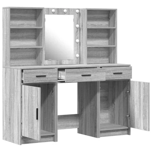 Sminkasztal Készlet 3 pcs Szürke sonoma 50 x 41 x 135 cm