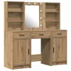 Sminkasztal Készlet 3 pcs kézműves tölgy 50 x 41 x 135 cm