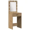 Sminkasztal Készlet 3 pcs kézműves tölgy 50 x 41 x 135 cm