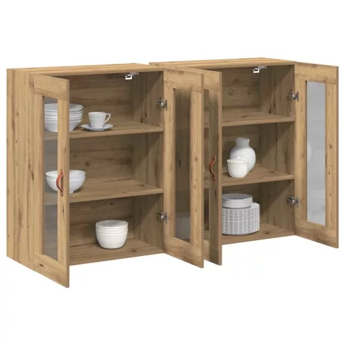 Fali Szekrények 2 pcs kézműves tölgy 69,5 x 34 x 90 cm Faanyag