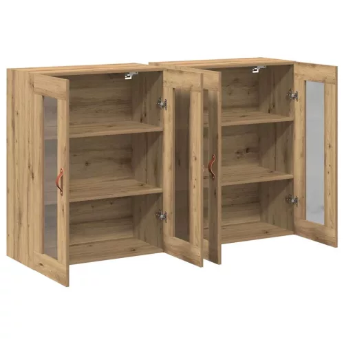 Fali Szekrények 2 pcs kézműves tölgy 69,5 x 34 x 90 cm Faanyag