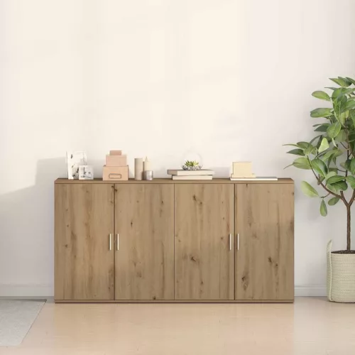 Oldalszekrények 2 pcs kézműves tölgy 79 x 38 x 80 cm Faanyag