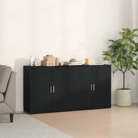 Oldalszekrények 2 pcs Musta tammi 79 x 38 x 80 cm Faanyag