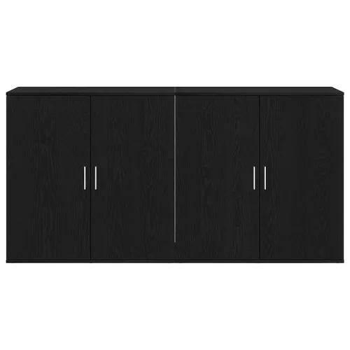 Oldalszekrények 2 pcs Musta tammi 79 x 38 x 80 cm Faanyag