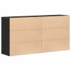 Oldalszekrények 2 pcs Musta tammi 79 x 38 x 80 cm Faanyag