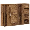 Oldalszekrények fiókkal 2 pcs Régi fa 60 x 31 x 84 cm Faanyag