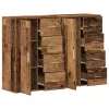 Oldalszekrények fiókkal 2 pcs Régi fa 60 x 31 x 84 cm Faanyag