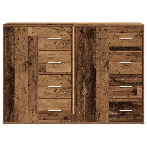 Oldalszekrények fiókkal 2 pcs Régi fa 60 x 31 x 84 cm Faanyag
