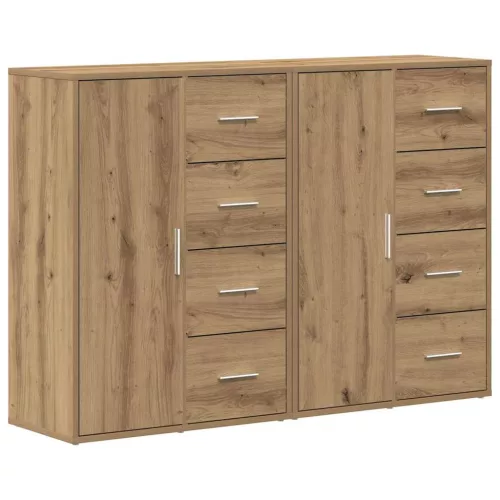 Oldalszekrények 2 pcs kézműves tölgy 60 x 31 x 84 cm Faanyag
