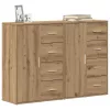 Oldalszekrények 2 pcs kézműves tölgy 60 x 31 x 84 cm Faanyag