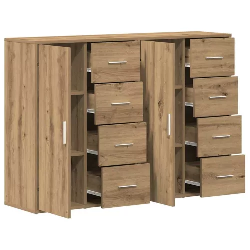 Oldalszekrények 2 pcs kézműves tölgy 60 x 31 x 84 cm Faanyag