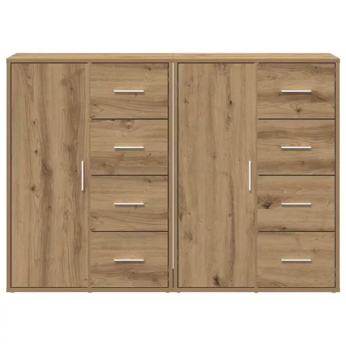 Oldalszekrények 2 pcs kézműves tölgy 60 x 31 x 84 cm Faanyag