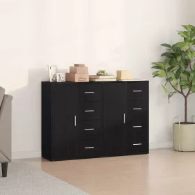 Oldalszekrények 2 pcs Musta tammi 60 x 31 x 84 cm Faanyag