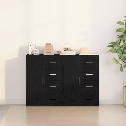 Oldalszekrények 2 pcs Musta tammi 60 x 31 x 84 cm Faanyag