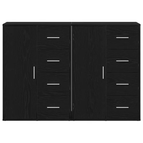 Oldalszekrények 2 pcs Musta tammi 60 x 31 x 84 cm Faanyag
