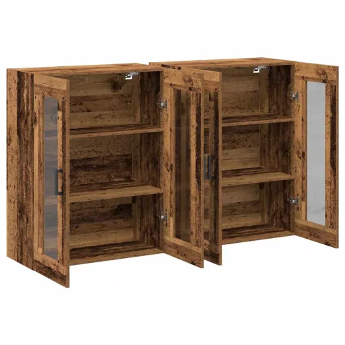 Fali Szekrények 2 pcs Régi fa 69,5 x 34 x 90 cm Faanyag