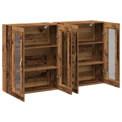 Fali Szekrények 2 pcs Régi fa 69,5 x 34 x 90 cm Faanyag