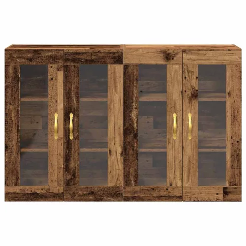 Fali Szekrények 2 pcs Régi fa 69,5 x 34 x 90 cm Faanyag