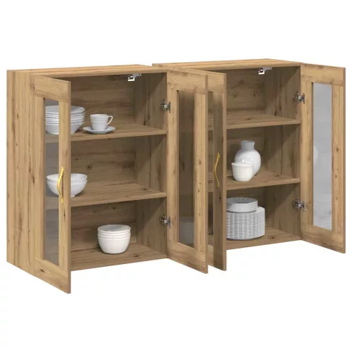 Fali Szekrények 2 pcs kézműves tölgy 69,5 x 34 x 90 cm Faanyag
