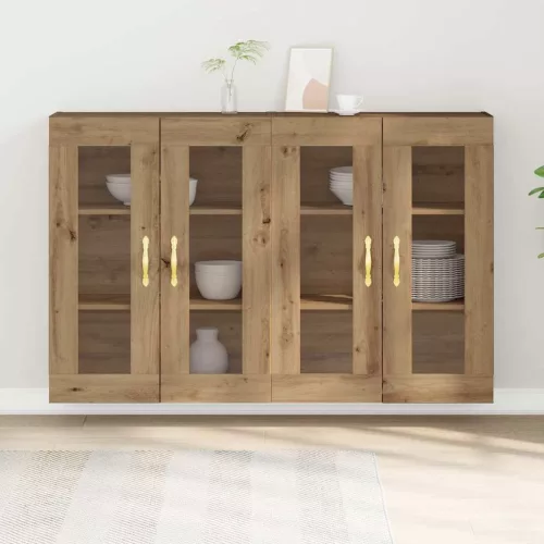 Fali Szekrények 2 pcs kézműves tölgy 69,5 x 34 x 90 cm Faanyag