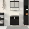 Fürdőszoba bútor szett 2 pcs Fekete 60 x 30 x 60 cm Faanyag
