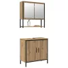 Fürdőszoba bútor szett 2 pcs Barna 60 x 30 x 60 cm Faanyag