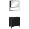 Fürdőszoba bútor szett 2 pcs Fekete 60 x 30 x 60 cm Faanyag