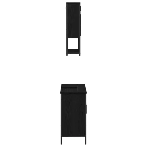 Fürdőszoba bútor szett 2 pcs Fekete 60 x 30 x 60 cm Faanyag