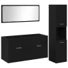 Fürdőszoba Bútor Szett 3 pcs Fekete tölgy 60 x 38.5 x 46 cm