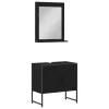 Fürdőszoba bútor szett 2 pcs Fekete 60 x 33 x 60 cm Faanyag