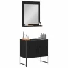 Fürdőszoba bútor szett 2 pcs Fekete 60 x 33 x 60 cm Faanyag