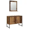 Fürdőszoba bútor szett 2 pcs Barna 80 x 33 x 60 cm Faanyag