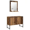Fürdőszoba bútor szett 2 pcs Barna 80 x 33 x 60 cm Faanyag