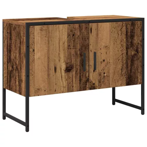 Fürdőszoba bútor szett 2 pcs Barna 80 x 33 x 60 cm Faanyag