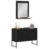 Fürdőszoba bútor szett 2 pcs Fekete 80 x 33 x 60 cm Faanyag